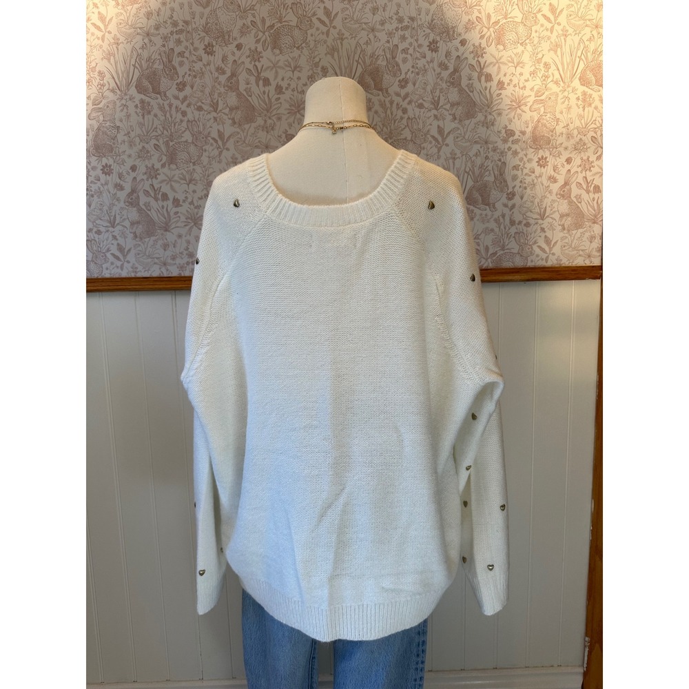Lucky Brand Oversized Heart Stud Sweater – Size 3X - Picture 7 of 9